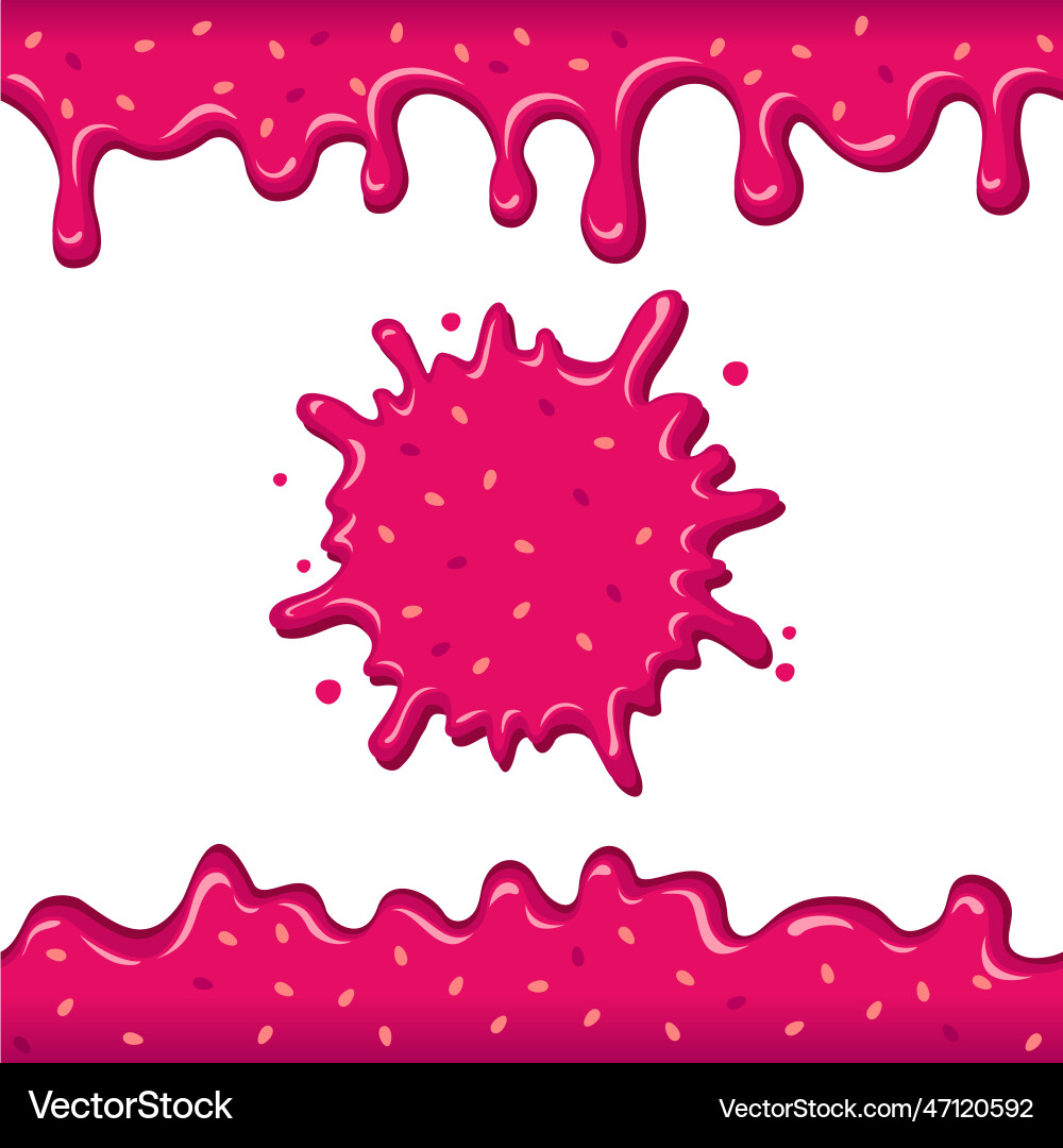 Raspberry Jam Drip Seamless Pattern vector image
