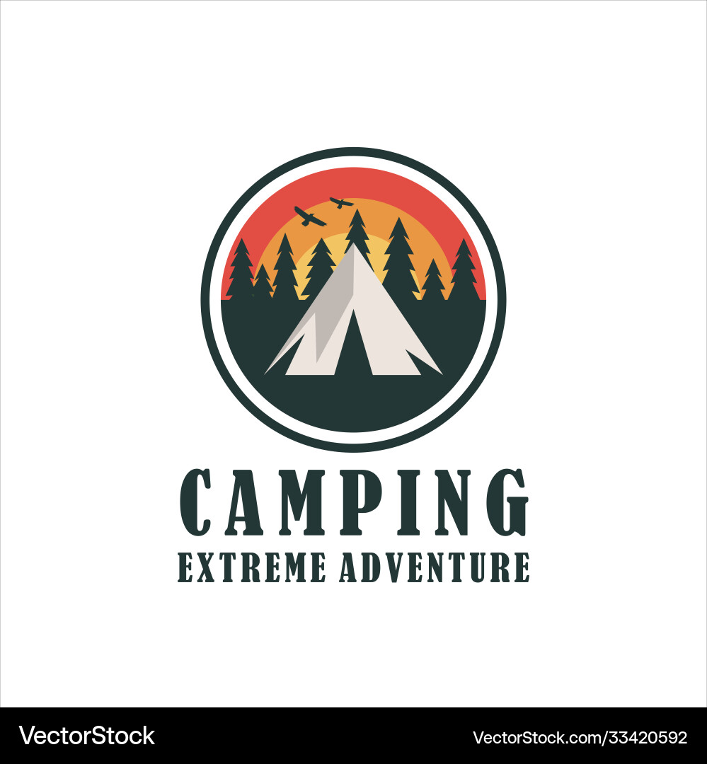 Retro Camping Scout Logo Vector Image
