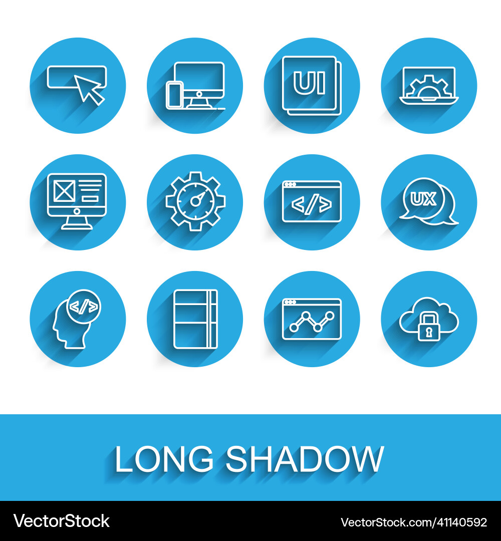 Set line front end development sketchbook Set line front end development sketchbook vector image