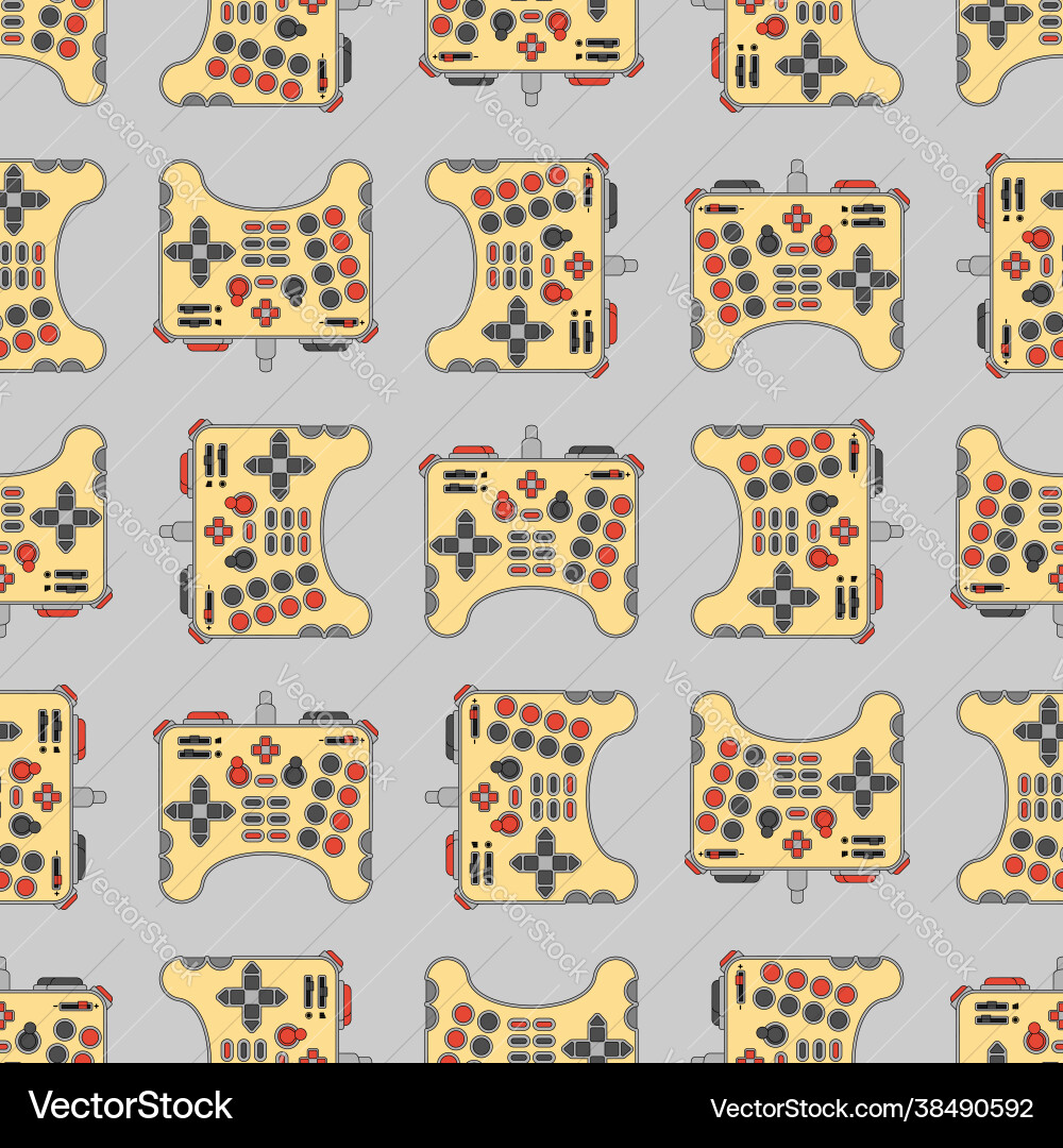 Super joystick pattern seamless meag gamepad game Super joystick pattern seamless meag gamepad game vector image