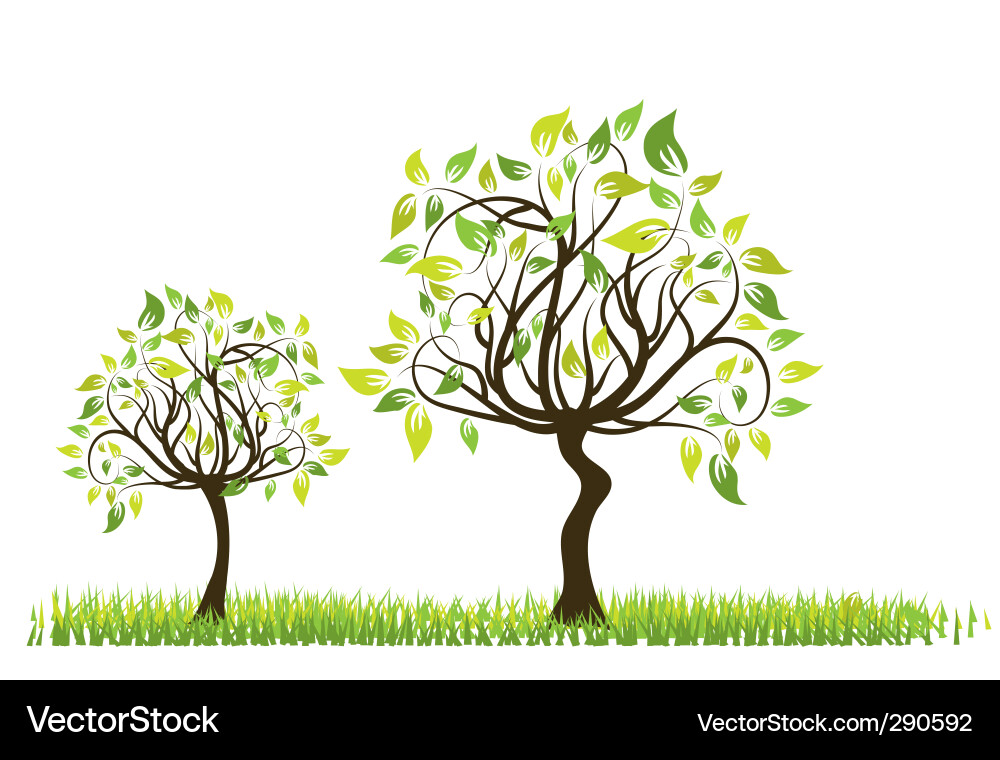 Tree spring background vector image