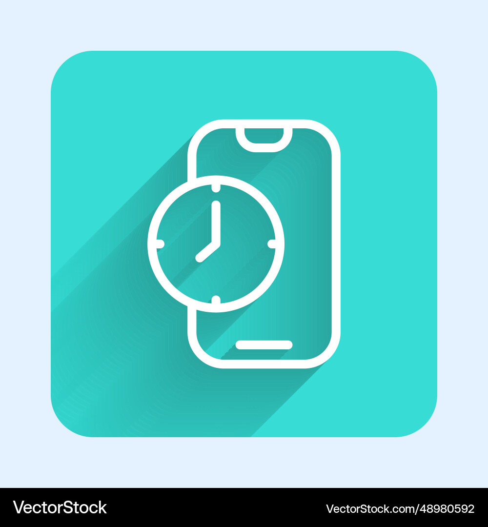 White line alarm clock app smartphone interface White line alarm clock app smartphone interface vector image
