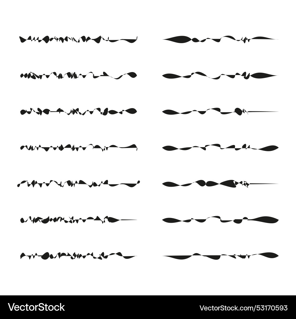Abstract line patterns various styles black vector image