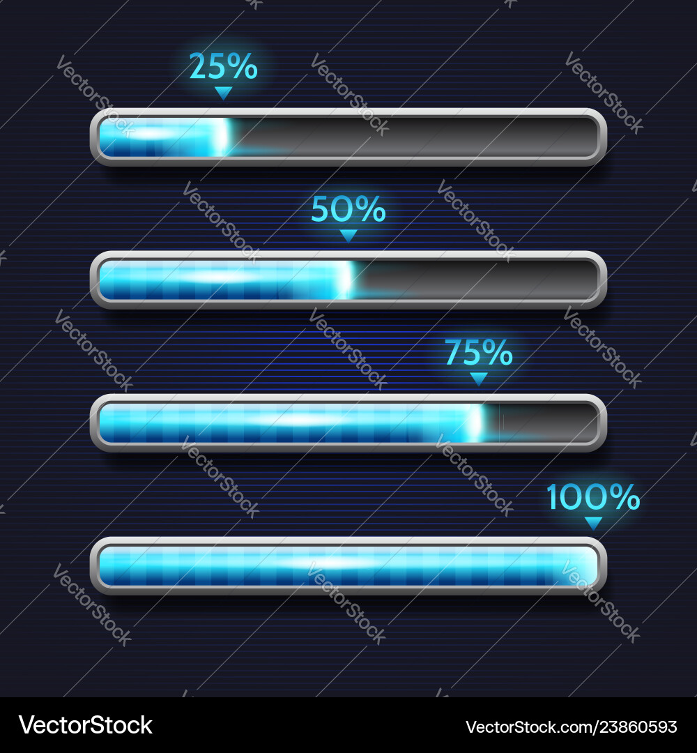 Blue progress bar loading template for app Blue progress bar loading template for app vector image