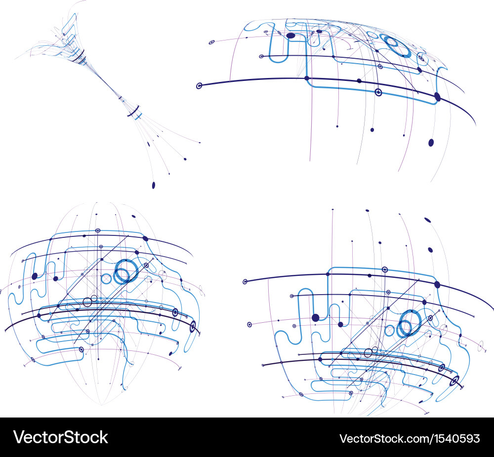 Circuit abstract set Vector Image