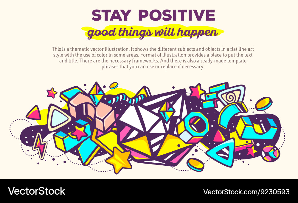 Colorful abstract composition with header vector image