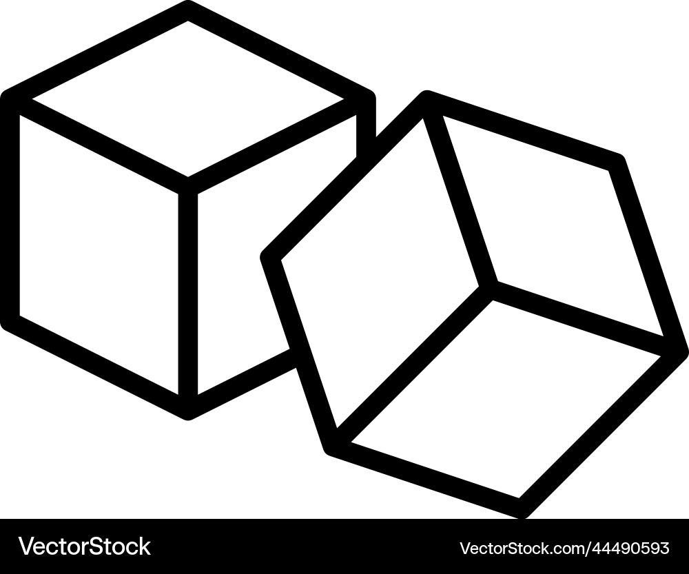 Cube icon cuboid shape element for preschool Cube icon cuboid shape element for preschool vector image