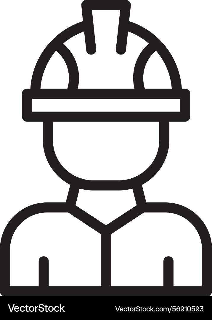 Factory worker linear style icon design vector image