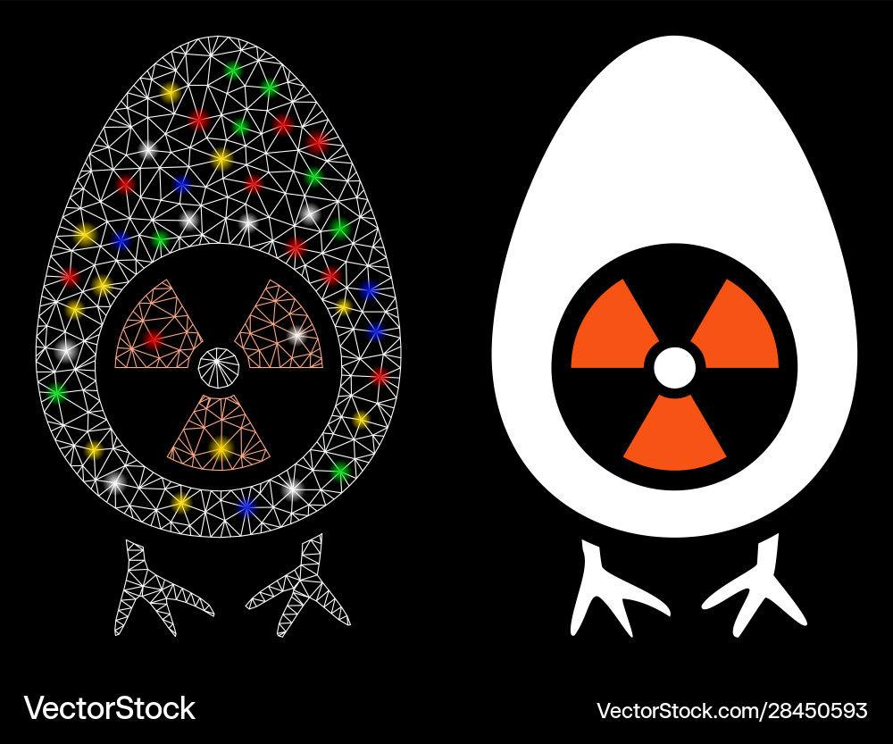 Flare mesh network atomic project icon with Vector Image