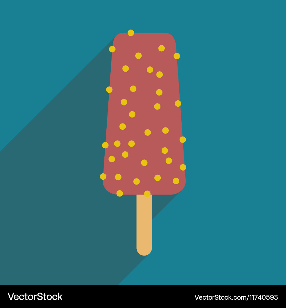 Flat with shadow icon and mobile application ice vector image