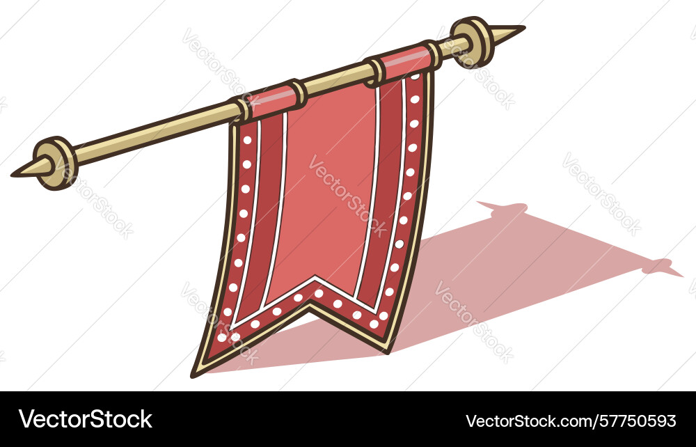 Flying red pennant flag with dynamic motion Vector Image
