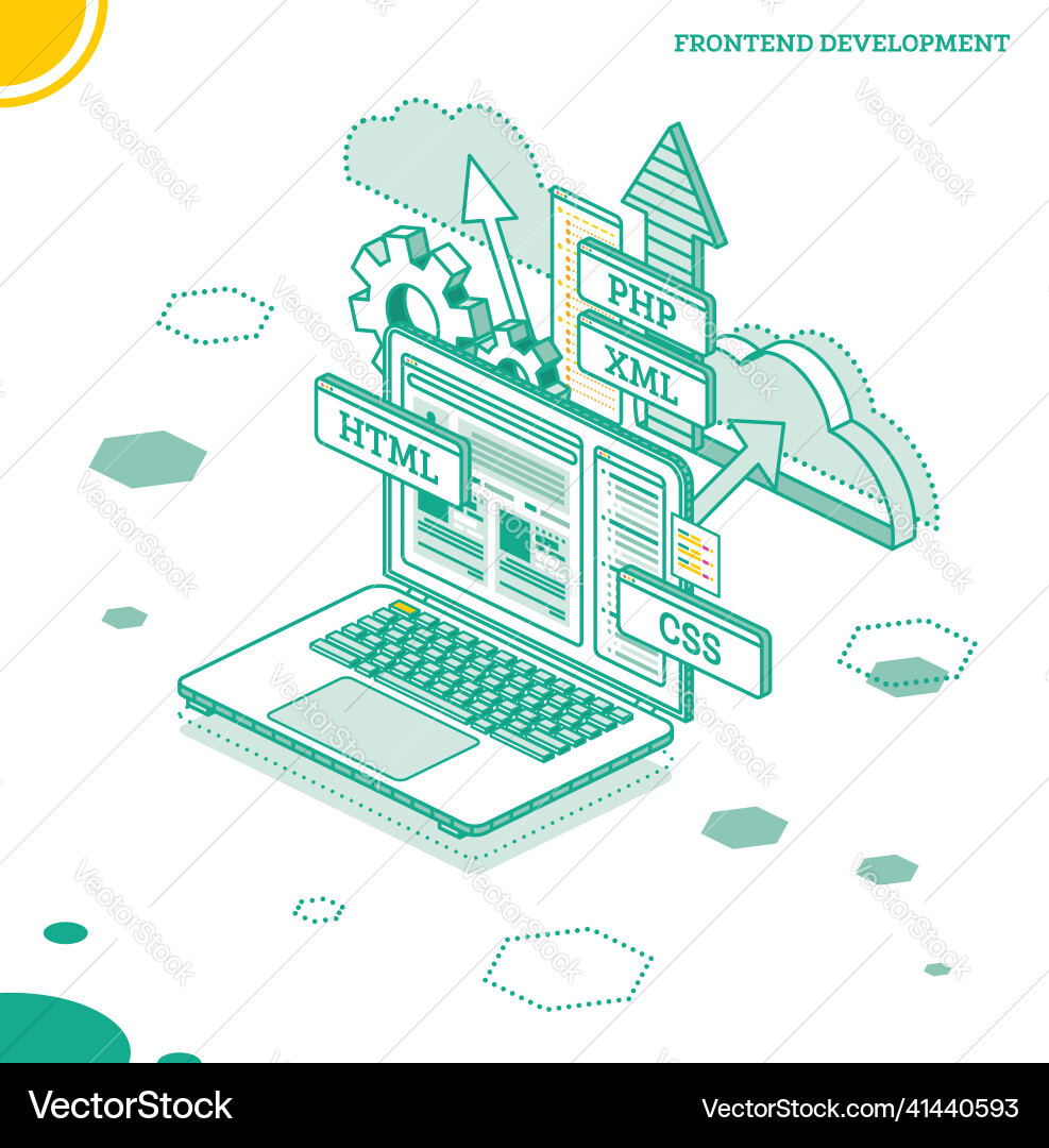 Frontend development isometric concept Frontend development isometric concept vector image