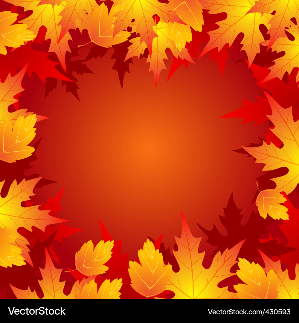 Herbst Maple Blatt Rahmen Vektorbild
