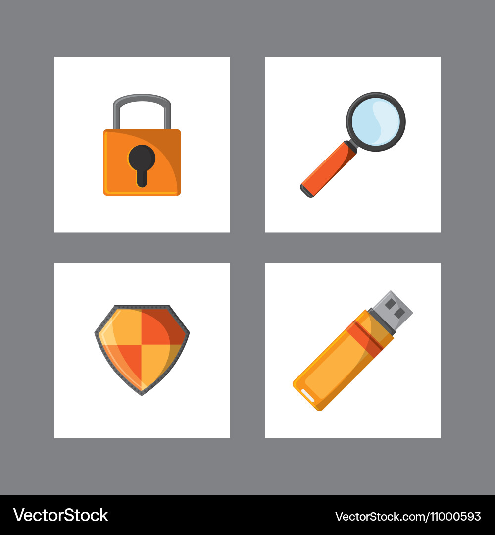 Internet security related icons image vector image