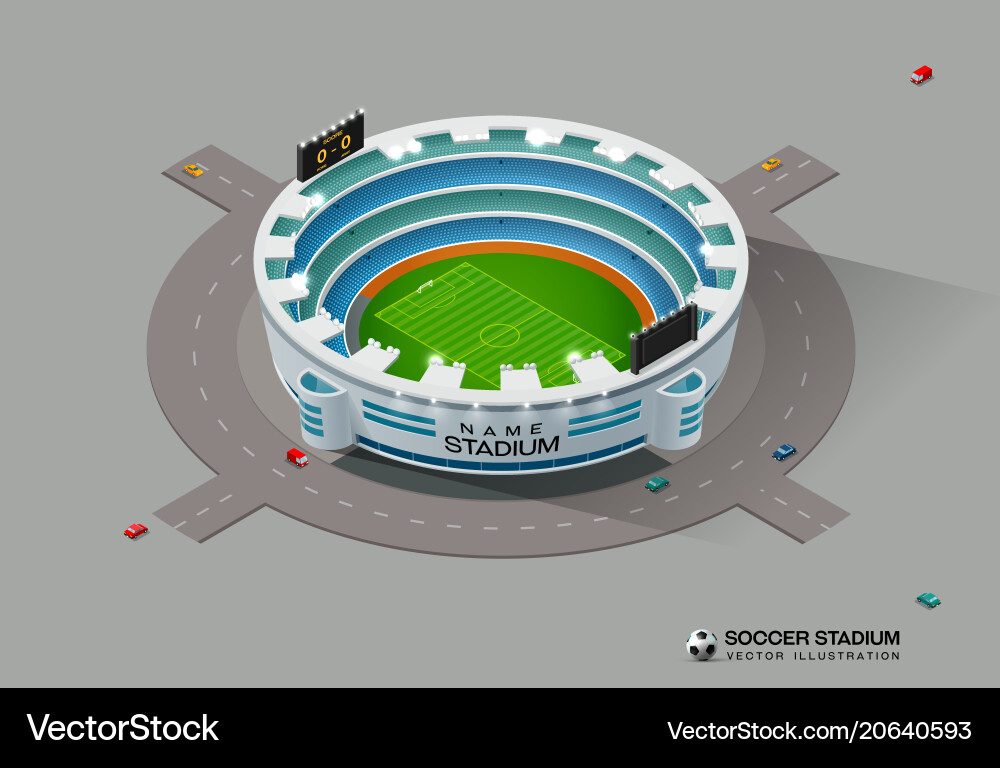 Isometric soccer football stadium vector image