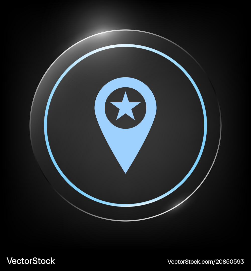 Map pointer with star vector image