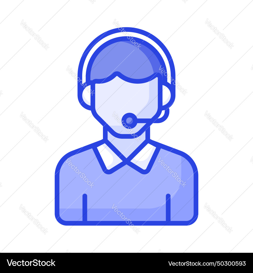 Männlicher Avatar mit Kopfhörern mit Mikrofon vektorbild