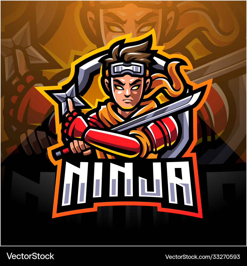 Ninja Esports Mascot Logo Vector Image