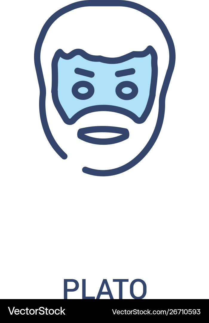 Plato concept 2 colored icon simple line element Vector Image