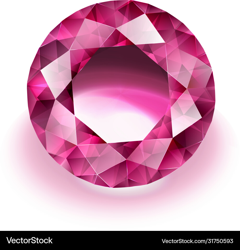 Ruby Gem on White Background Vector Image