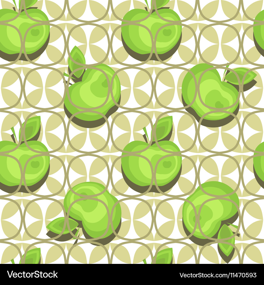 Seamless apple background pattern vector image