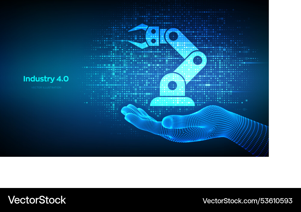 Smart industry 40 icon made with binary code Vector Image