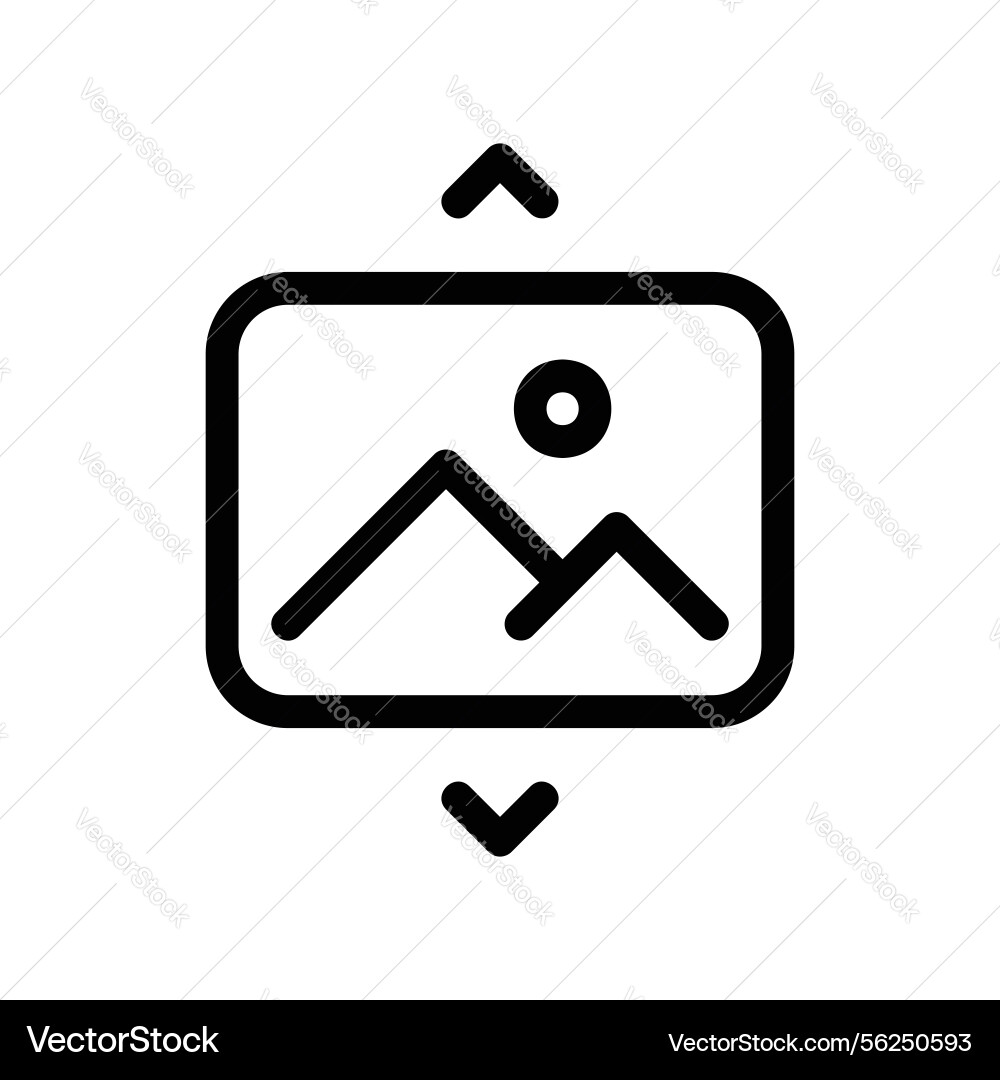 Vertical image resizing tool outline icon Vertical image resizing tool outline icon vector image
