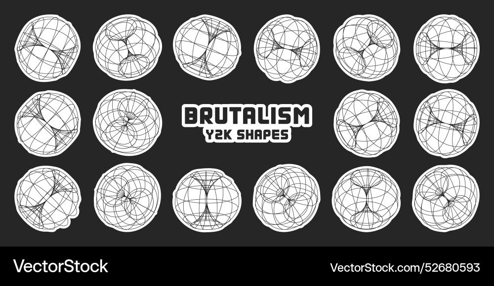 Wireframe lined shapes perspective mesh 3d grid Vector Image
