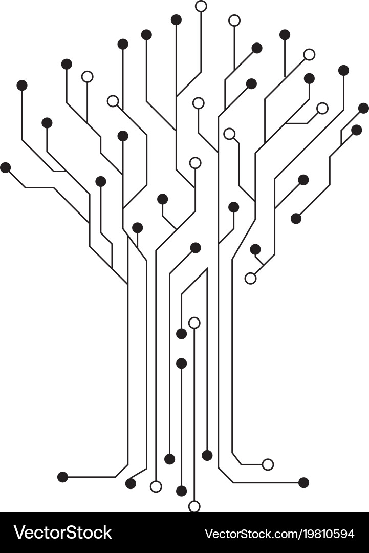 Abstract Circuit Network Vector Image