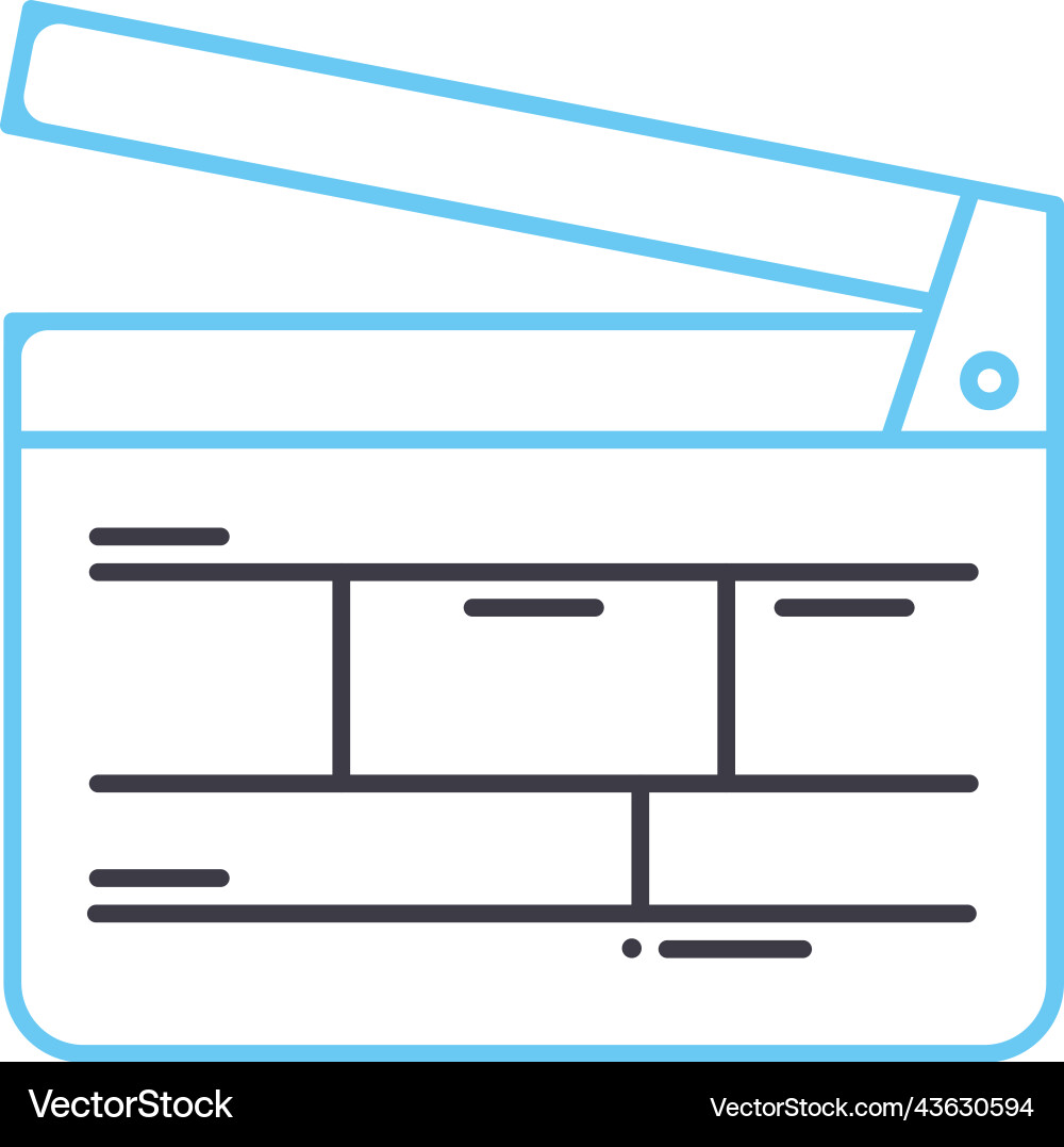 Action clapper line icon outline symbol Vector Image