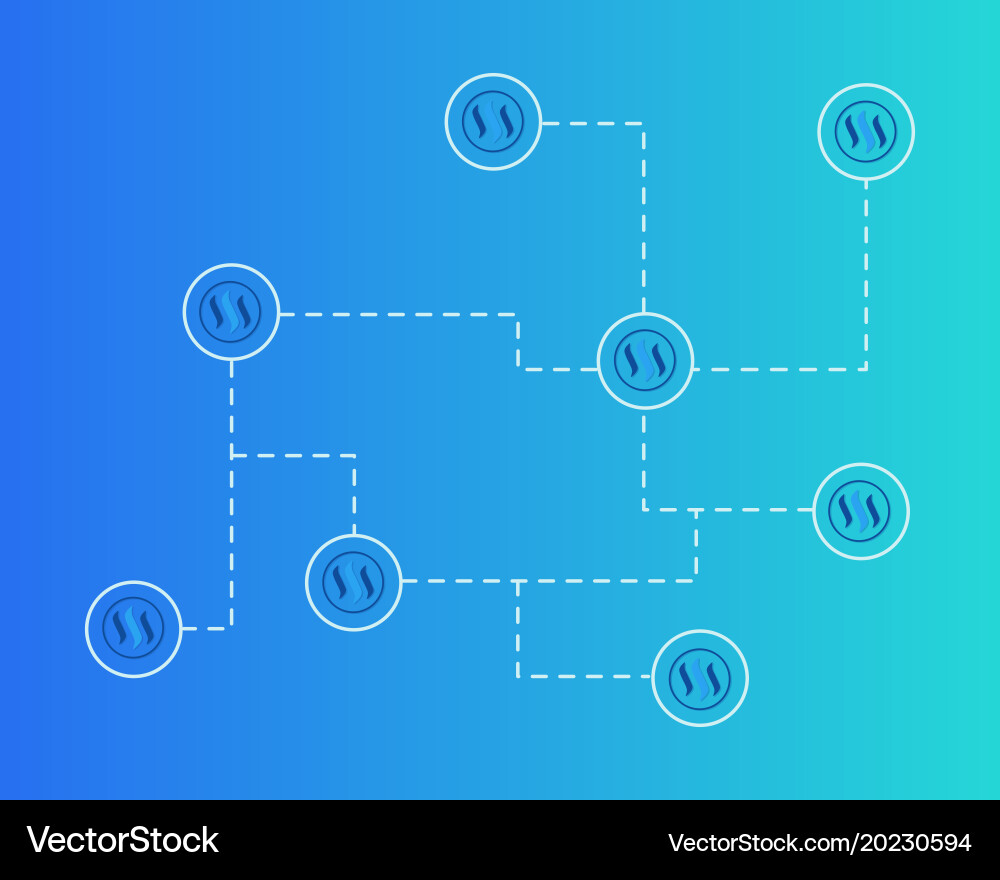 Blockchain steem networking concept background vector image