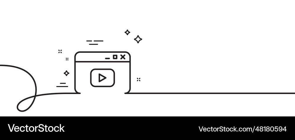 Browser window line icon video content sign Browser window line icon video content sign vector image