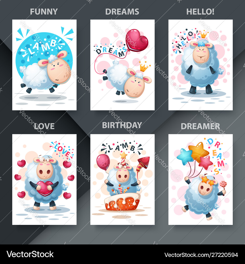 Cute crazy lamb - set animals for your idea Cute crazy lamb - set animals for your idea vector image