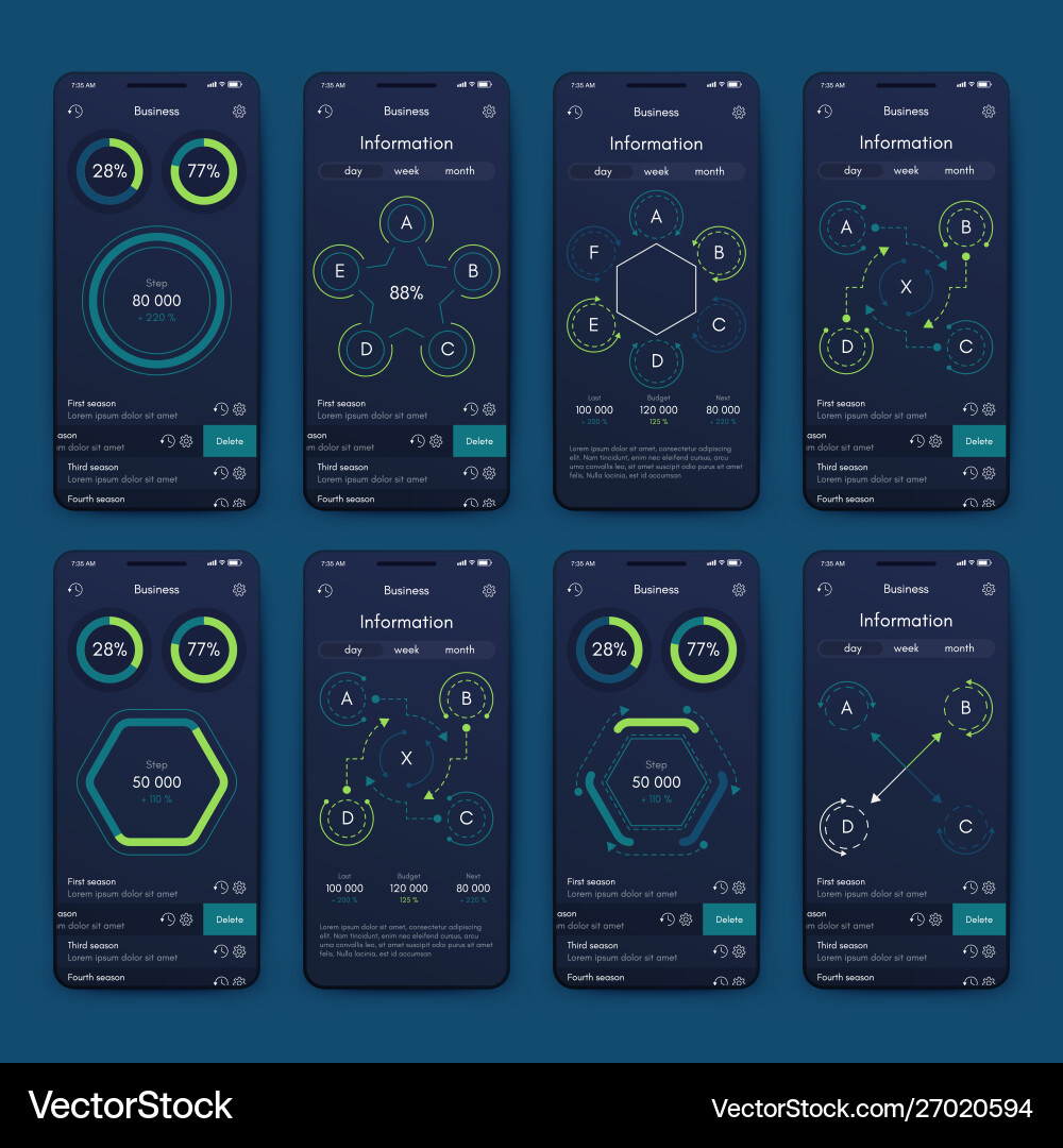 Different ui ux gui screens and flat web icons Different ui ux gui screens and flat web icons vector image