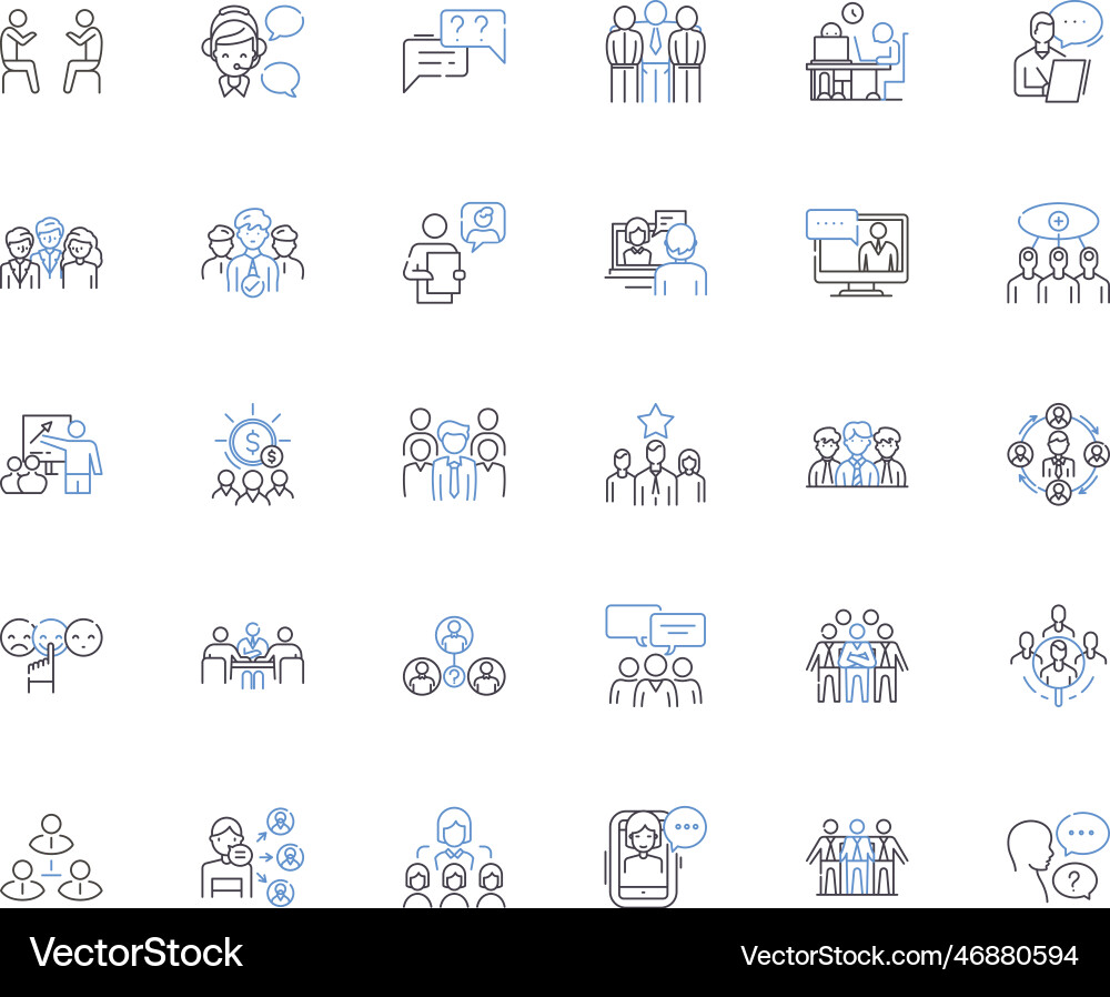 Discourse line icons collection communication Discourse line icons collection communication vector image