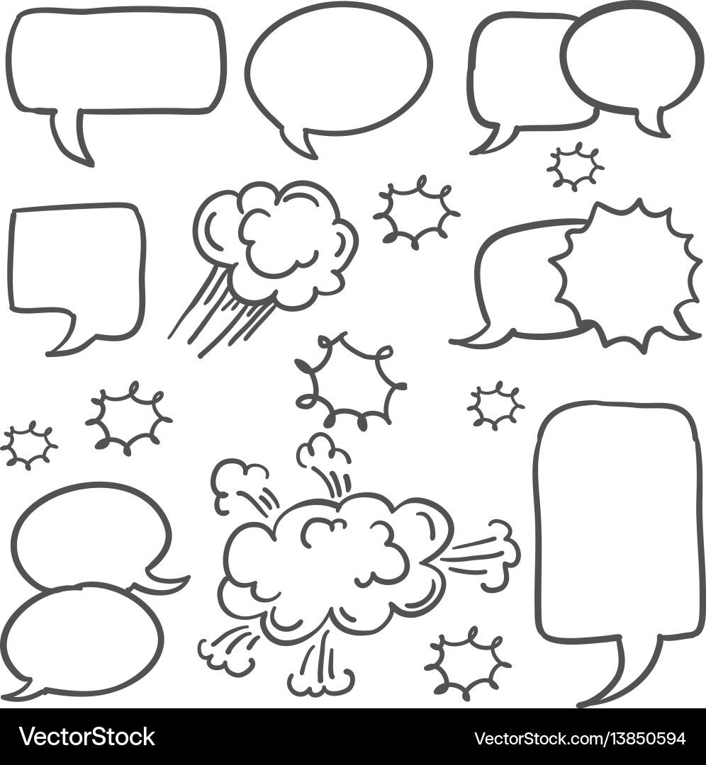 Doodle of speech bubble style hand draw vector image