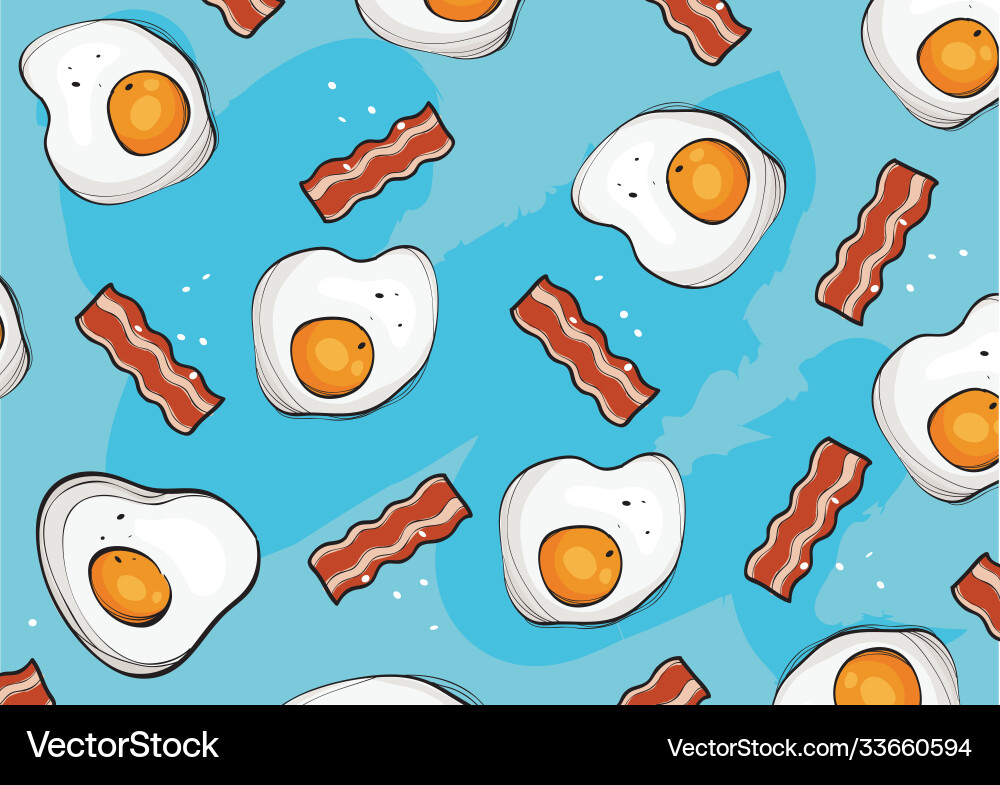 Eggs and bacon background vector image