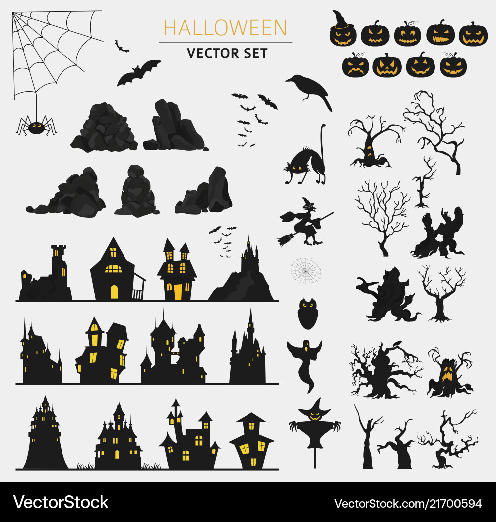 Halloween holiday info graphic elements flat vector image