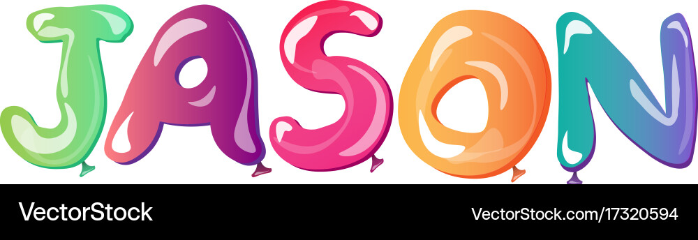Jason man name balloons text Vector Image