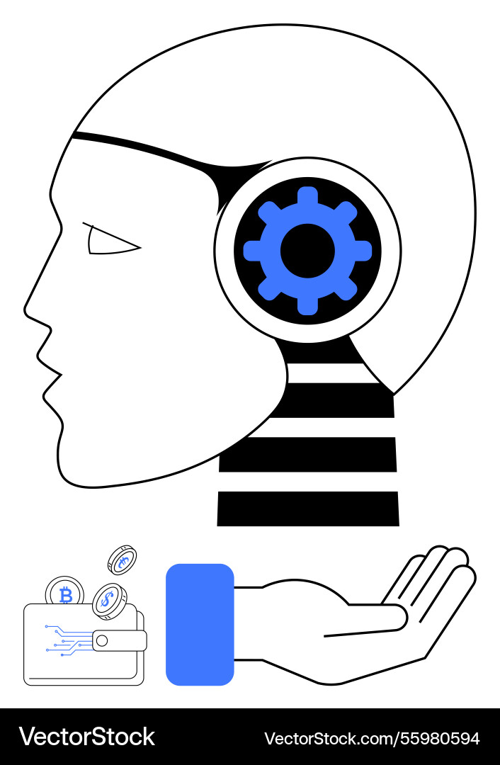 Künstliche Intelligenz die Blockchain integriert Künstliche Intelligenz die Blockchain integriert Vektorbild