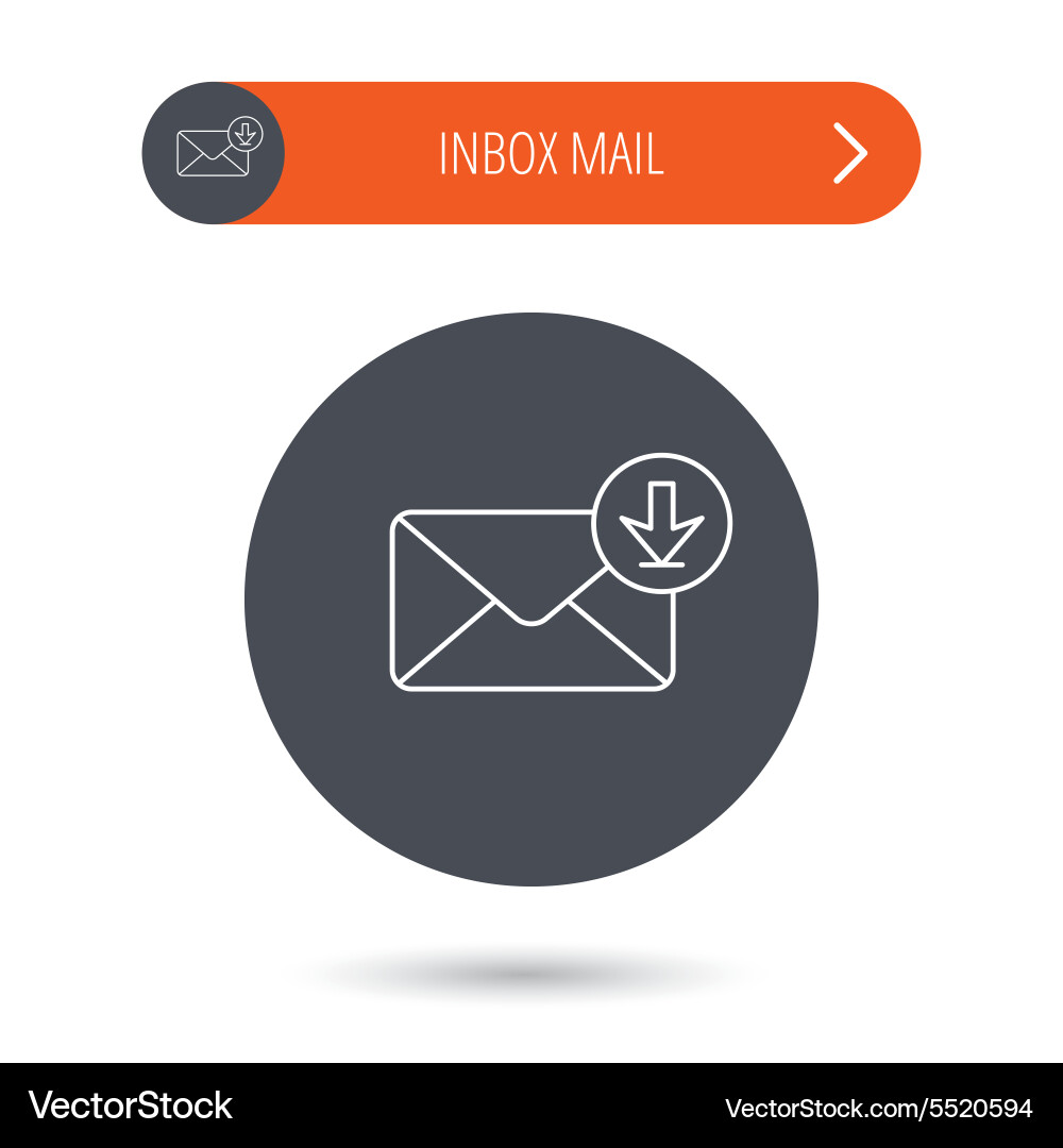 Mail inbox icon email message sign Vector Image