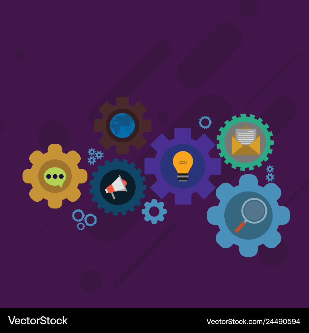 Set of global social networking icons inside Vector Image