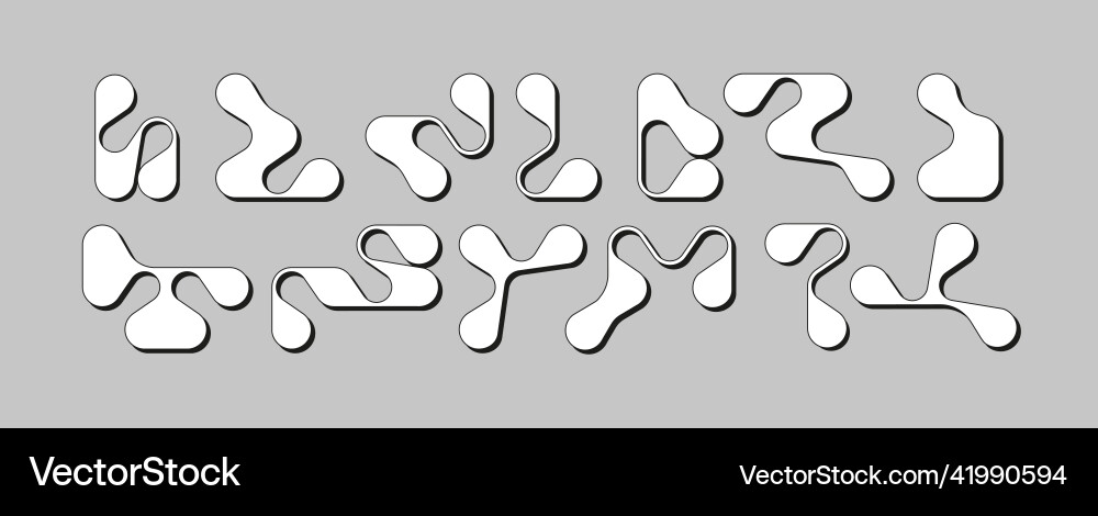 Set of linear objects in a modern style the shape Set of linear objects in a modern style the shape vector image