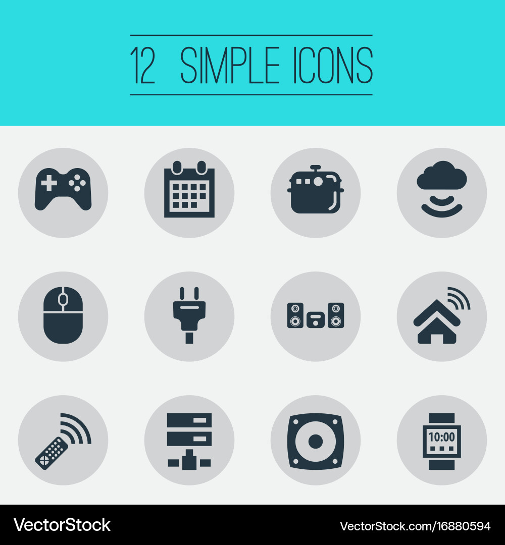 Set of simple internet icons vector image