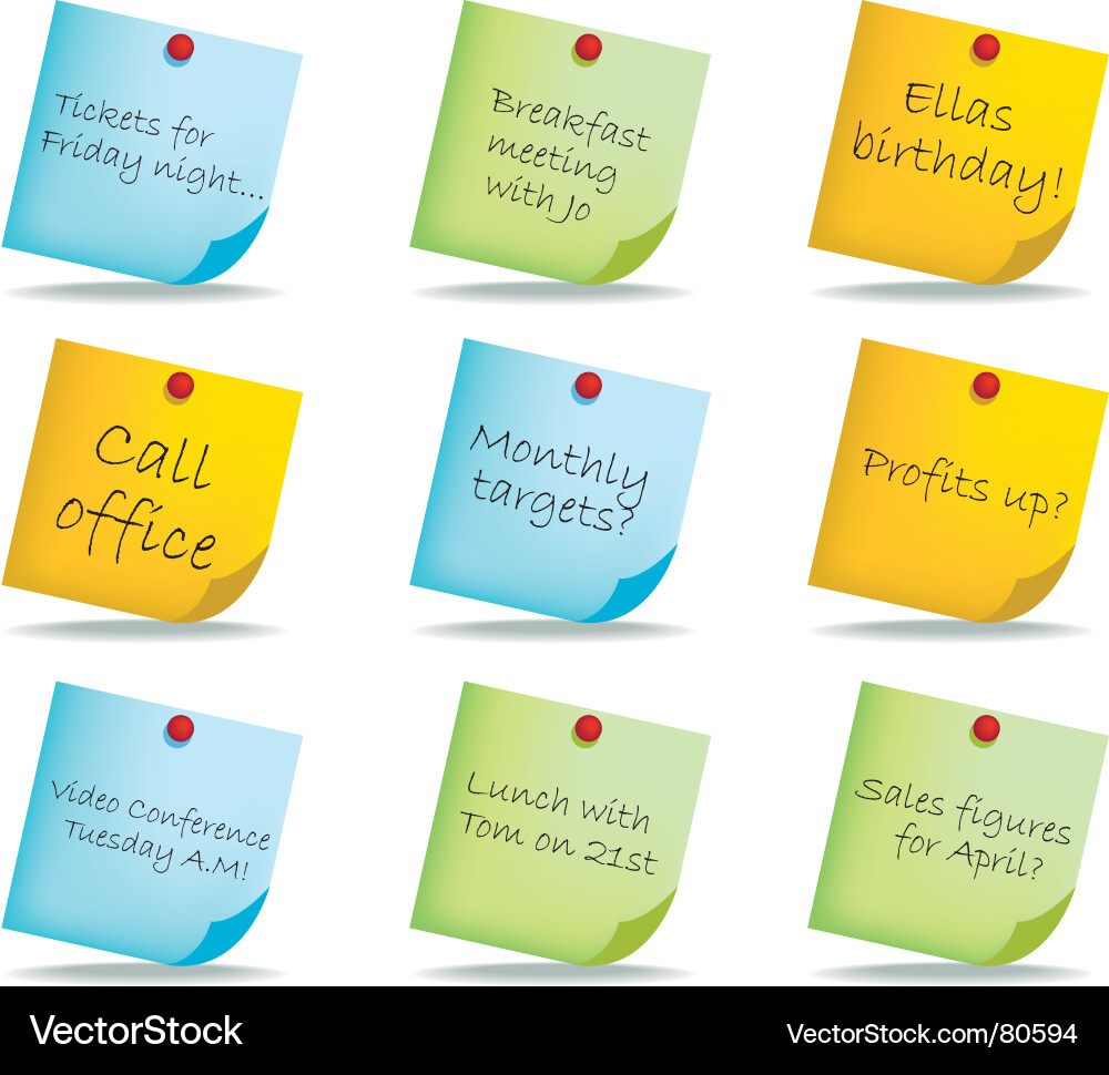 Sticky Notes Vector Image