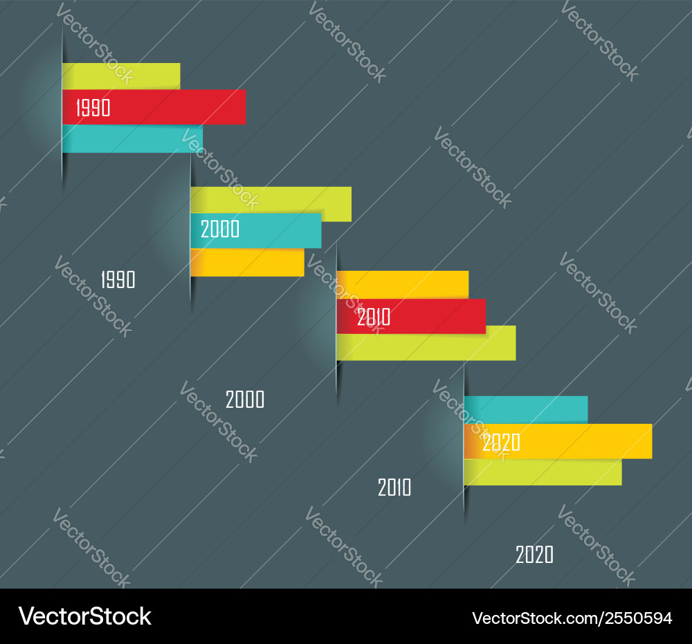 Time line design template with paper tags vector image