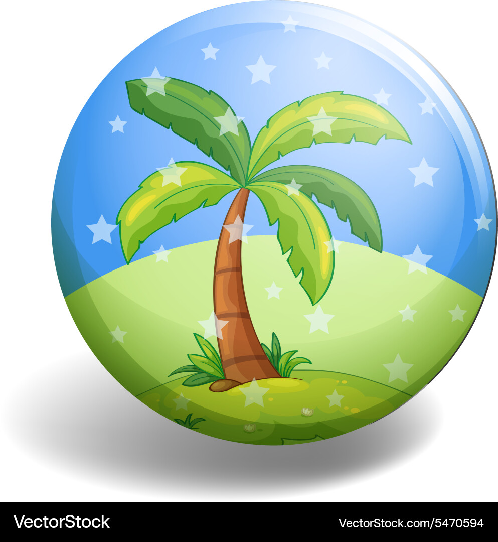 Tree in badge Vector Image