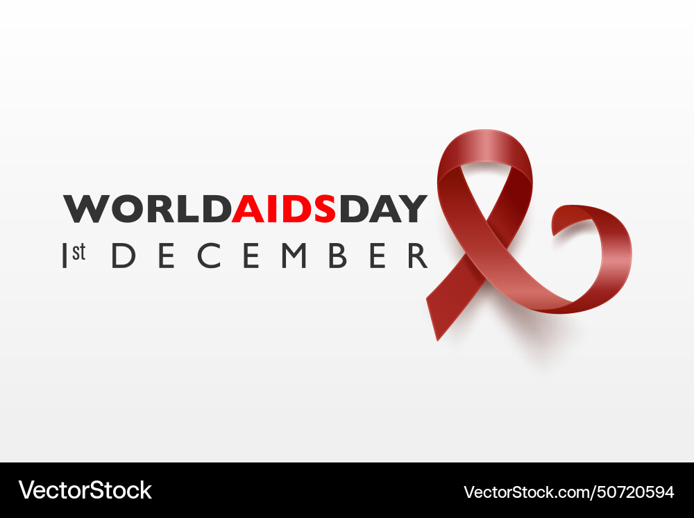 World aids day banner awareness red silk vector image