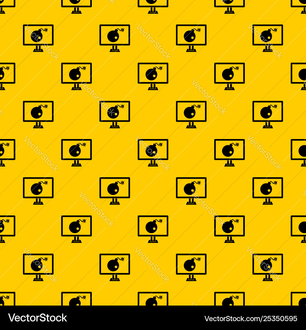 Bomb on computer monitor pattern Bomb on computer monitor pattern vector image