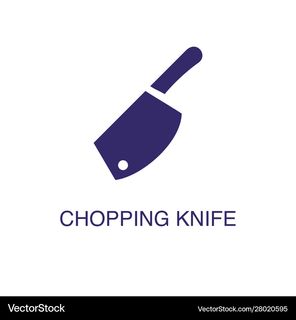 Chopping knife element in flat simple style vector image